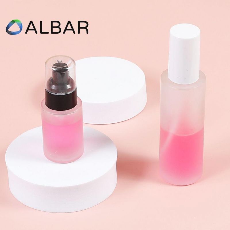 Slim High Cylinder Face Care Spray Pump Glass Bottles in Clear and Colors Customized