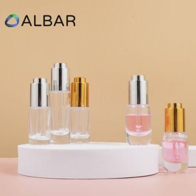 Clear Crystal Cylinder Round 30ml 50ml Small Size Cosmetic Glass Bottles