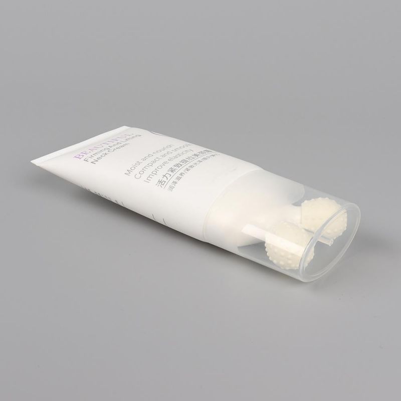 Plastic Cosmetic Tube with Two Massage Applicator Roller on Bottle for Face Neck and Body Products Usage