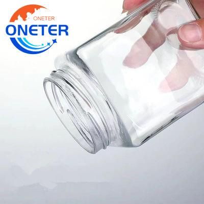 380ml 500ml 730ml High Quality Square Honey Jam Glass Jar/Storage Bottles with Metal Lid Transparent Chili Sauce Glass Container