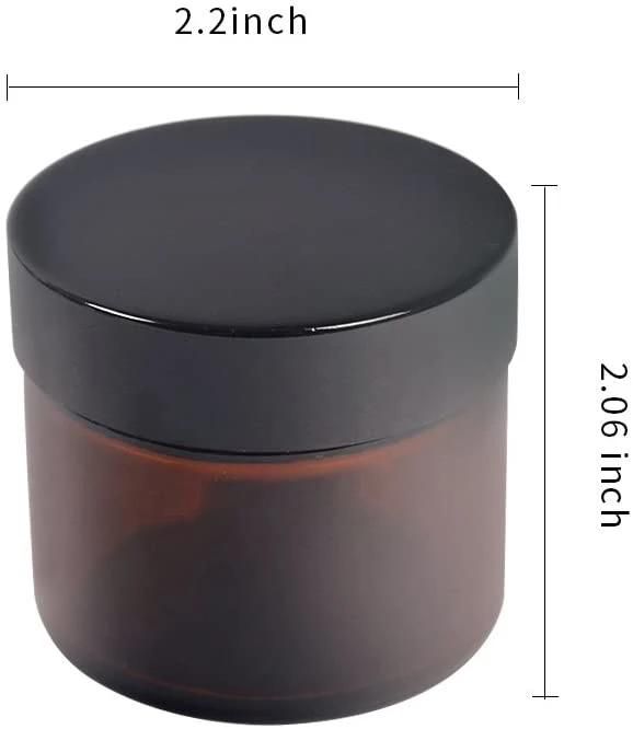 60ml Amber Glass Jars with Black Lids