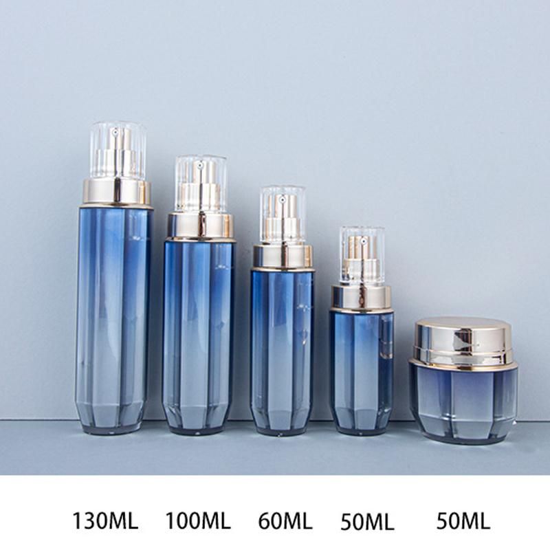 50ml 100ml 130ml Custom Logo Luxury Elegant High End Plastic Bottle Cosmetic Jars Pump Bottles for Cosmetics