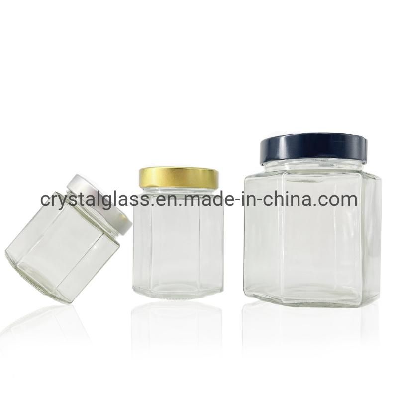 Storage Jar 106ml 212ml 314ml Food Glass Jar Container for Packaging Honey Jelly with Deep Metal Lid