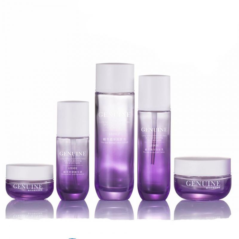 2021 The Newest Design Cosmetic Glass Bottle Sets for Cosmetic Lotion Cream