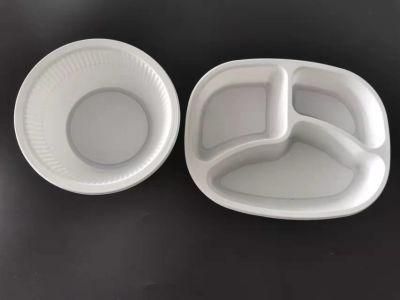 PP white 3 compartments hot sealed food container