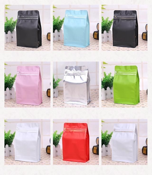 Colorful Aluminum Foil Flat Bottom Stand up Zipper Coffee Packaging Bag