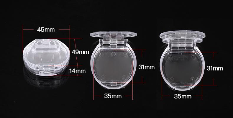 Hot Selling Transparent Round Eye Shadow Case Compact Powder Case for Makeup Packaging