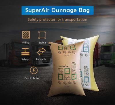 90*180cm Railway Transportation Kraft Paper Dunnage Air Bag for Shipping