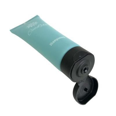 Empty Plastic Shampoo Packaging Tube with Black Screw Cap