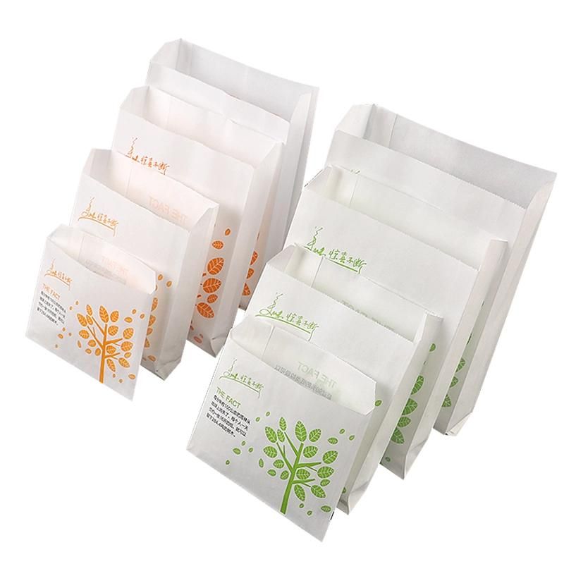 Custom Printed Triangle Paper Bag for Sandwich L Shape Paper Bag Sleeve Paper Bag Two Side Opening