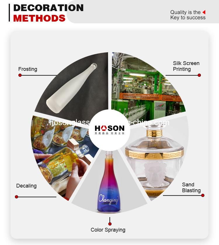 Hoson Hot Sales Super Flint Round Competitive High Quality 375ml 750ml Screw Top Vodka Bottle Price