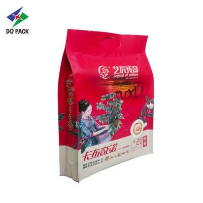 Dq Pack Custom Printed Mylar Bag Antistatic Mylar Bag Silver Mylar Aluminum Foil Plastic Bag Side Gusset Bag for Coffee Powder Packaging