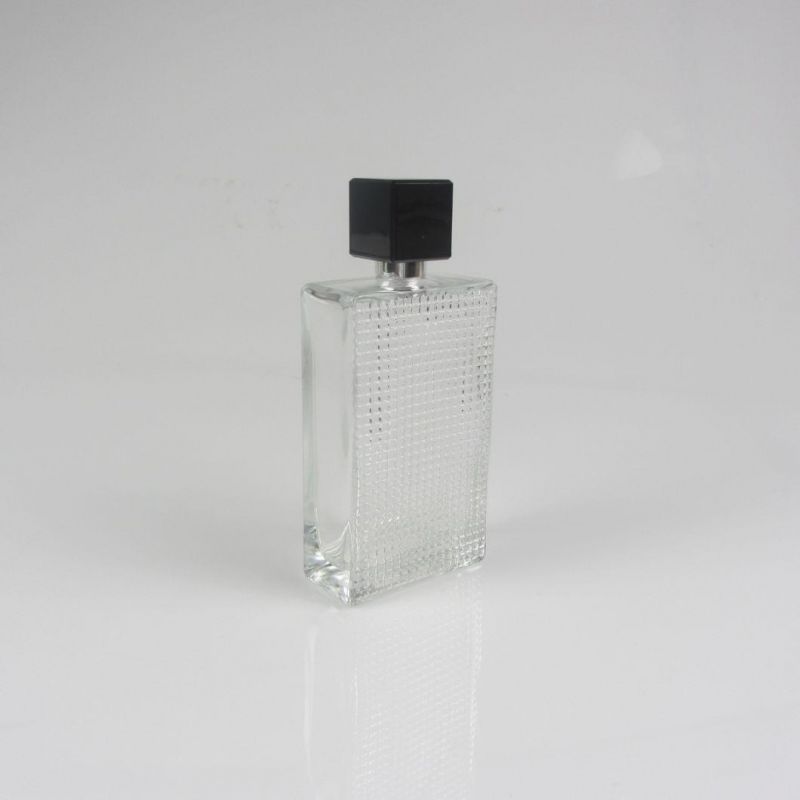 Square Clear Perfume Glass Bottle for Oil Packaging
