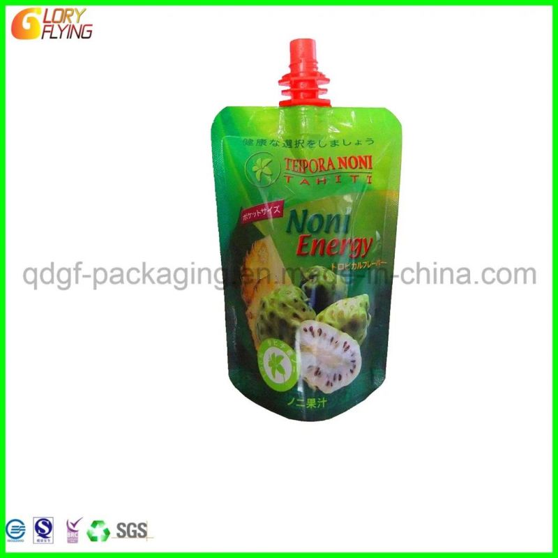 Fully Transparent Plastic Spout Drinking Water Juice Spout Pouch Bag Eco Friendly Clear Beverage Spout Plastic Liquid Juice Packaging Bag