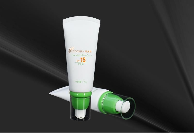 70ml D36mm Customize Sunblocks Lotion Airless Pump Tubes with Green Closure