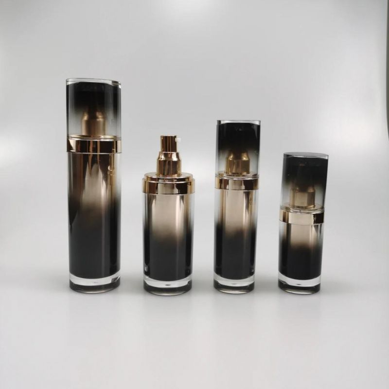 30ml 50ml 80ml 100ml Black Acrylic Emulsion Bottle Foundation Bottle with Diamond Cap for Essence