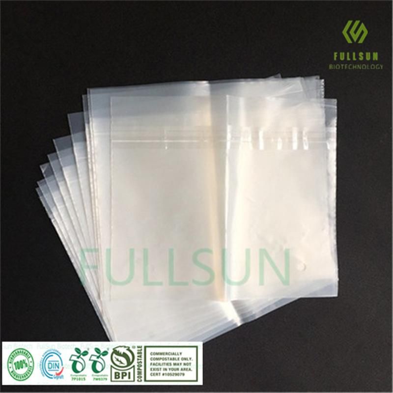 Fully Biodegradable Clothing Bag Apparel Packaging Bag TUV Certification 100% Compostable DIN En13432 Custom Printed Glue Strip Plastic Bag
