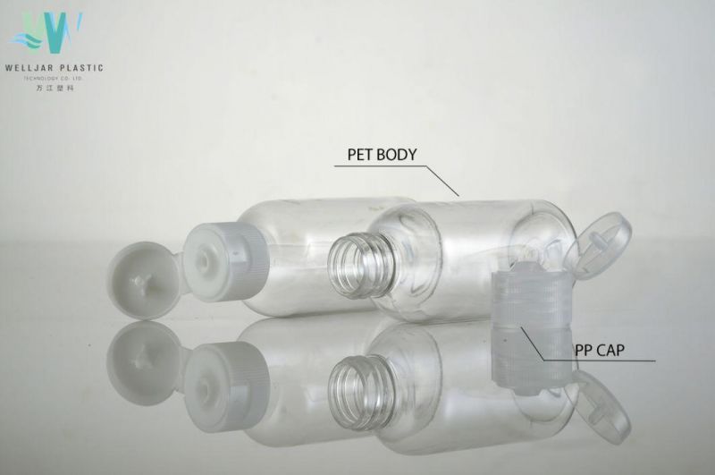 30ml Pet Round Transparent Bottle with Flip or Press Cap