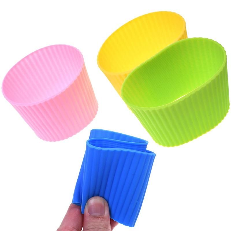 Portable Silicone Water Bottle Mug Silicone Rubber Coffee Cup Sleeve