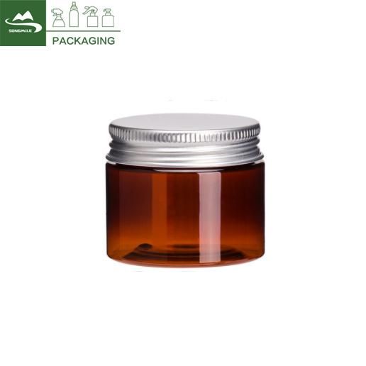 50ml 100ml Amber Plastic Pet Jars for Cosmetic Packaigng