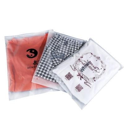 Custom Matte Print PE Ziplock Poly Zip Lock Frosted Plastic Packaging Bag for Clothes