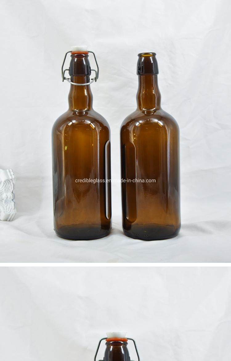 Credible New Design Custom Glass Wine and Beer Liquor Empty Whisky Vodka Bottles with Swing Top Lid