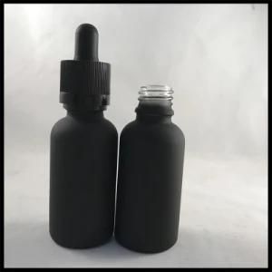 30ml Black Frosted Glass Bottles with Childproof Tamper Cap and Glass Dropper Bottles for Vape Liquid