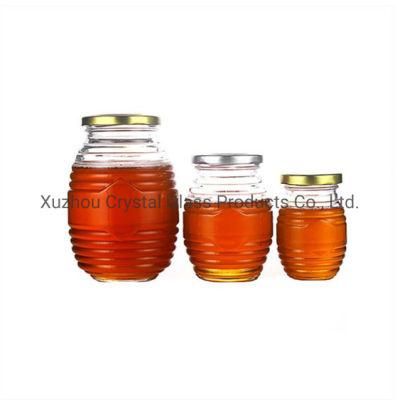 250g 500g 1000g Honey Pickles Glass Storage Food Jars with Black Color Lid