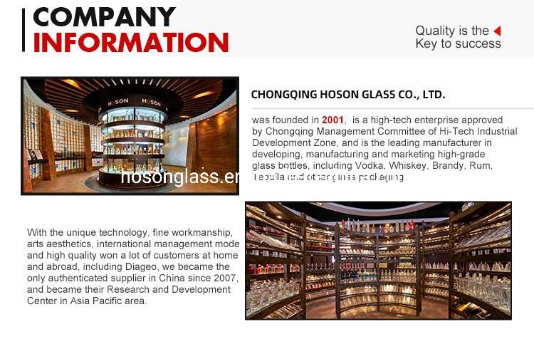 Hoson Most Competitive Acid Etching Custom Design 500ml 750ml 375ml Pineapple Vodka Glass Bottle