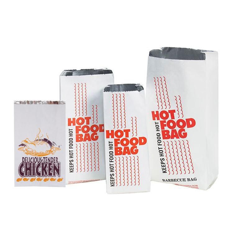 Custom Flat Bottom Kebab Grill BBQ Food Aluminum Foil Paper Bag