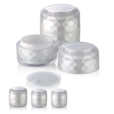 30g 50g High Quality Square Shape Silver Color Acrylic Lotion Cream Jar for Cosmetic Packaging