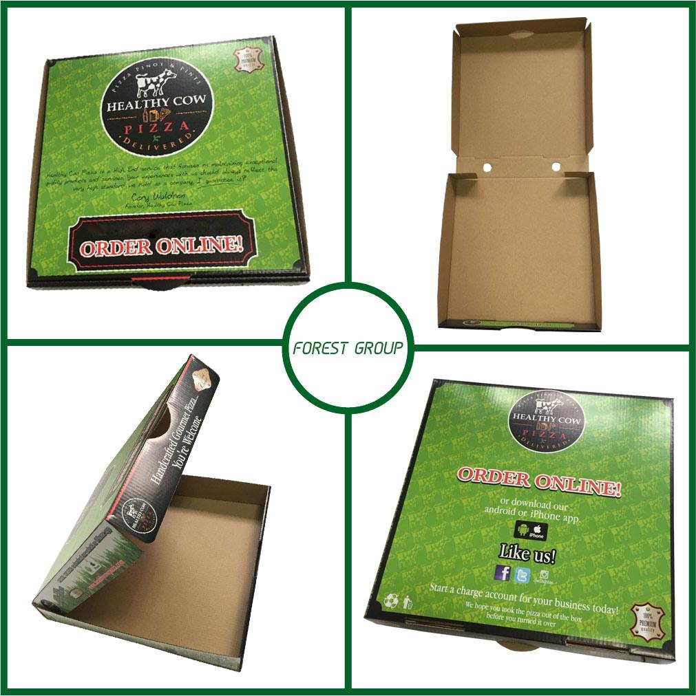 Custom Logo Printed 3 6 9 12 16 18 32 36 Inch Corrugated Carton Paper Pizza Box