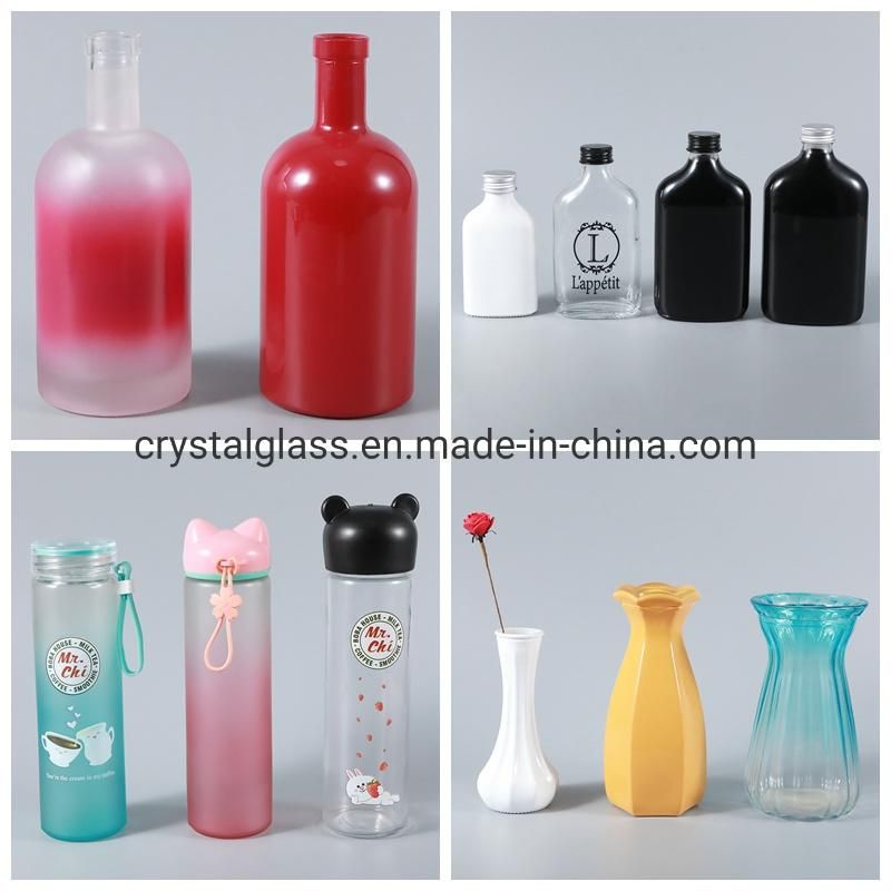 OEM Printing Acceptable Voss Glass Beverage Bottle 300ml 400ml 500ml