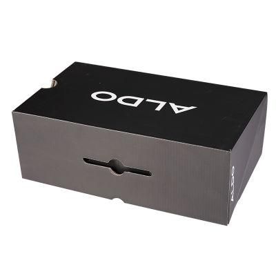 Custom Cheap Shoes Black Packaging Corrugated Box Paper Folding Box