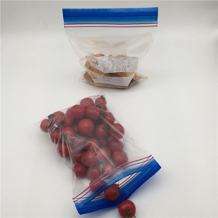 LDPE Printed Double Zip Lock Bag with Color Lip