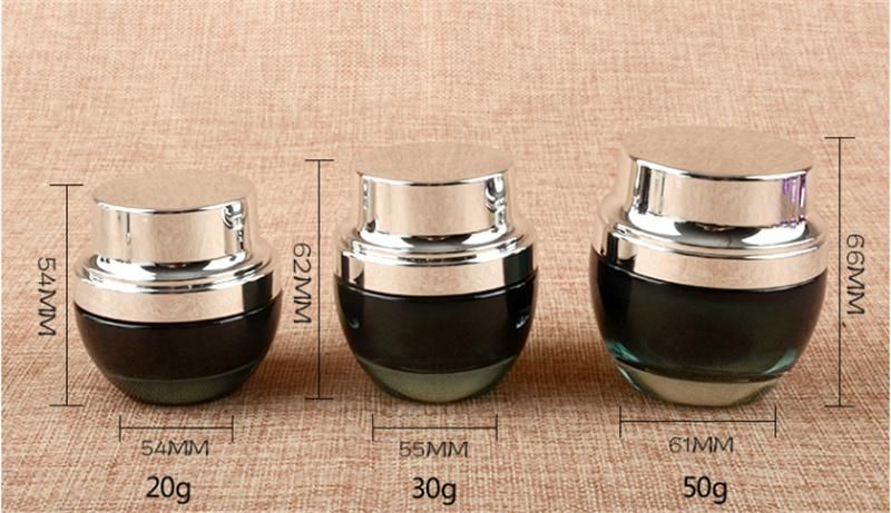 20g Glass Cream Replacement Bottle Electroplated Aluminum Cosmetic Empty Jar