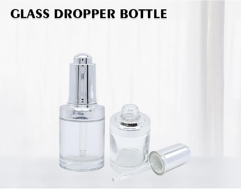 Hot Selling 30ml Silver Glass Luxury Dropper Bottle