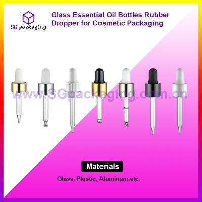 Glass Essential Oil Bottles Rubber Dropper for Cosmetic Packaging