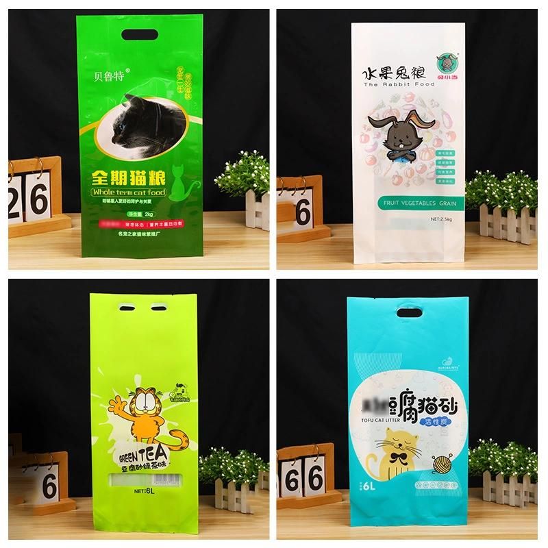 Bio-Degradable and Moisture-Proof PE plastic Cat Litter Punching Bag Manufacturers Custom Handle Bag with Own Printing