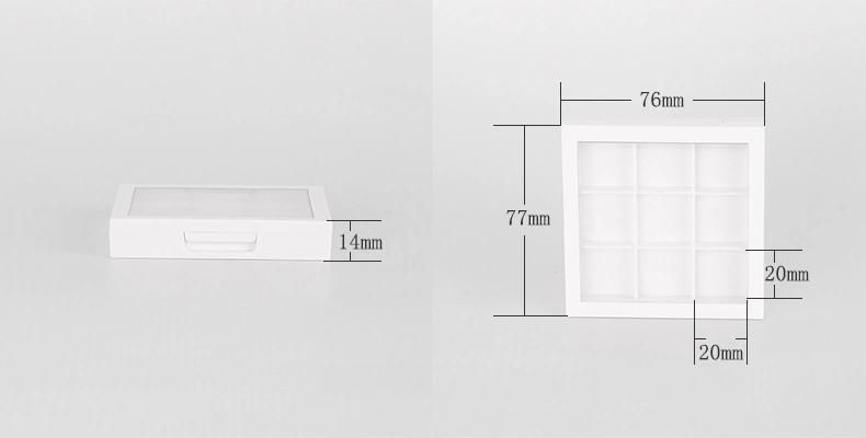 9 Hole Clear White Rectangle Flat Plastic Empty Eyeshadow Case for Cosmetic Packaging