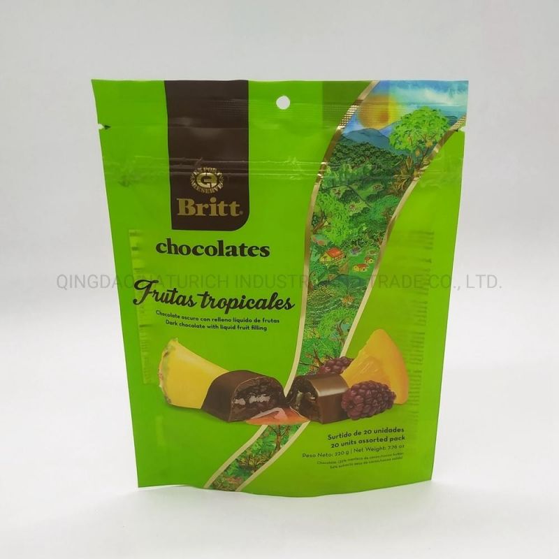 Stand up Zip Lock Doypack Bag for Chocolate/Falafel