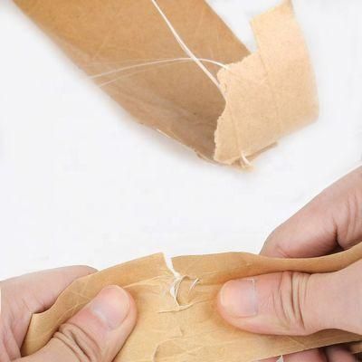 Water Active Warning Fiberglass Reinforced Security Brown Kraft Gummed Paper Tape