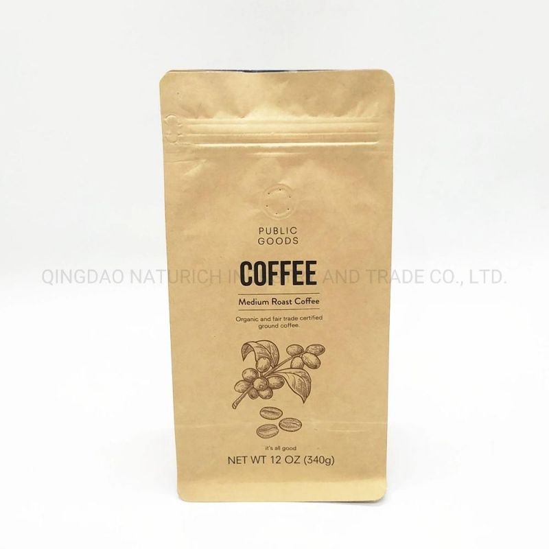 Biodegradable PLA Kraft Roast Coffee Bag 1kg