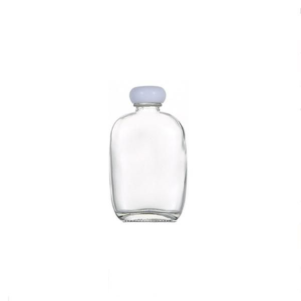 100 Ml Small Flat Milk Tea Juice Beverage Glass Bottle with Plastic Cap