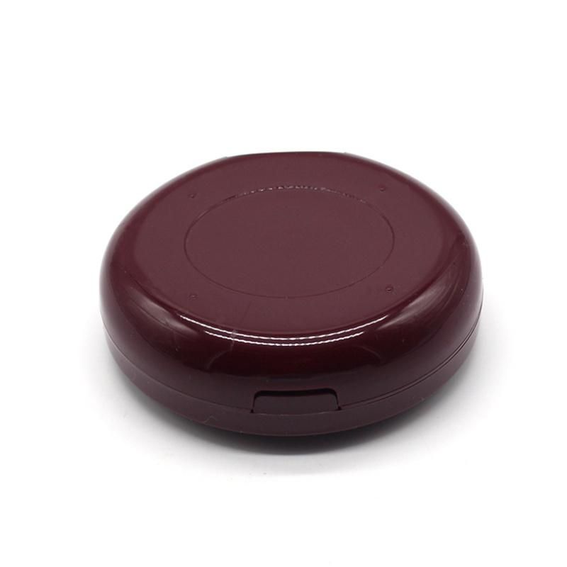 Empty Deep Purple Three Layers Plastic Compact Case for Makeup Powder Pressed Powder Container with Mirror