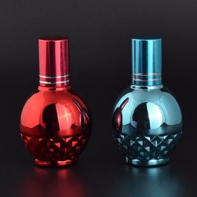 15ml Red/Blue UV Roll on Glass Bottle Ball-Shape Essential Oil Bottle Perfume Bottle