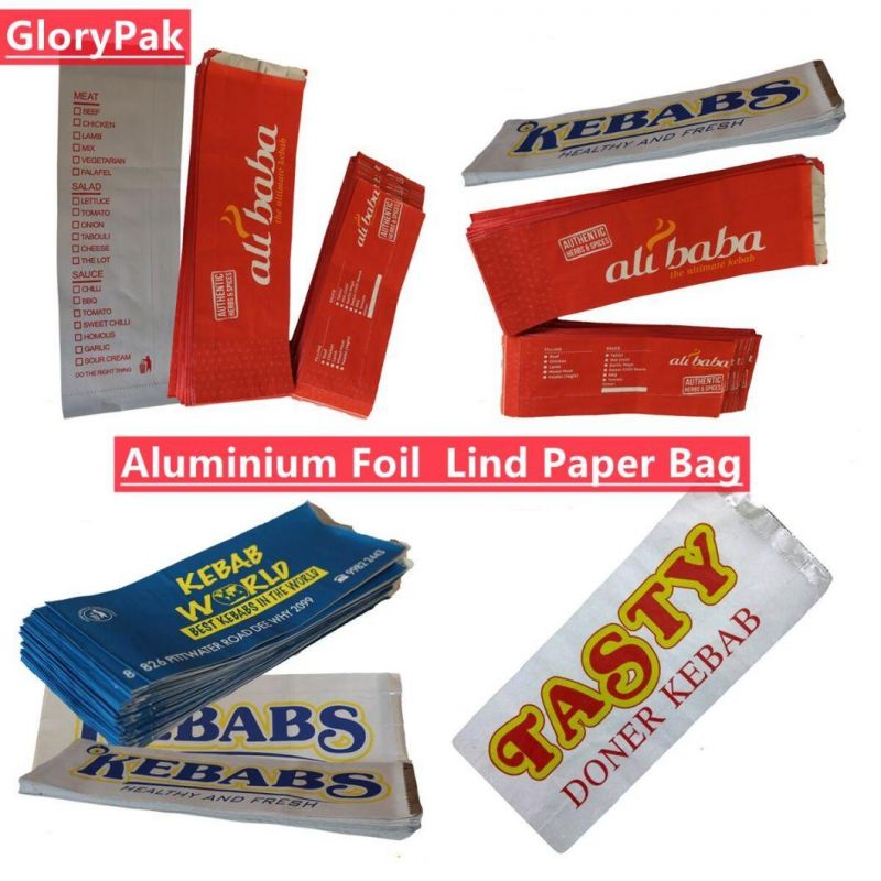 Customized Wholesale Kebab Fired Chicken Bag Food Packaging Aluminium Foil Paper Bag