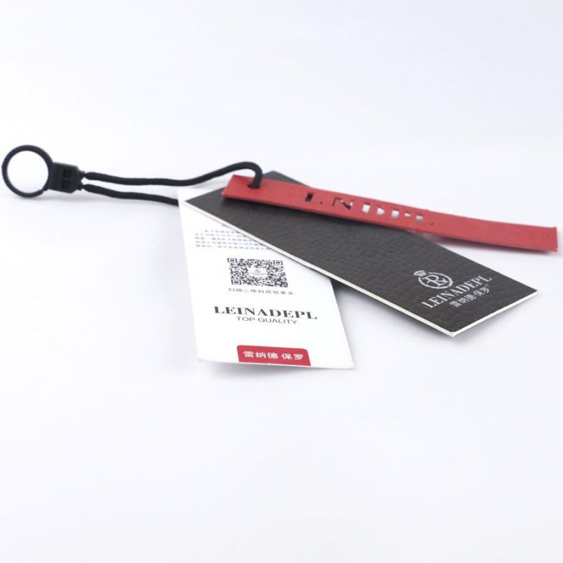 Leather Finished Paper Hangtag Set Swing Tag