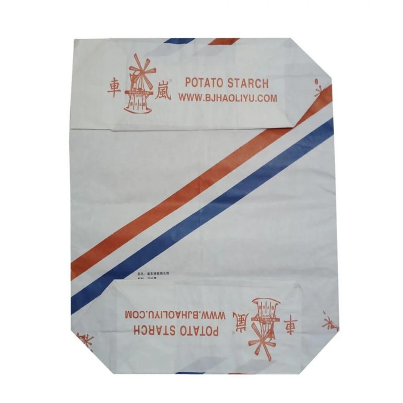 25kg Wheat Powder Particular Kraft Paper Packaging Bag with Valve