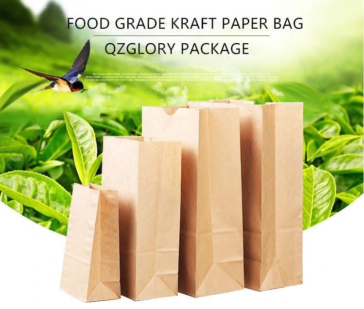 Logo Printed Grocery Kraft Brown Food Packaging Paper Bags